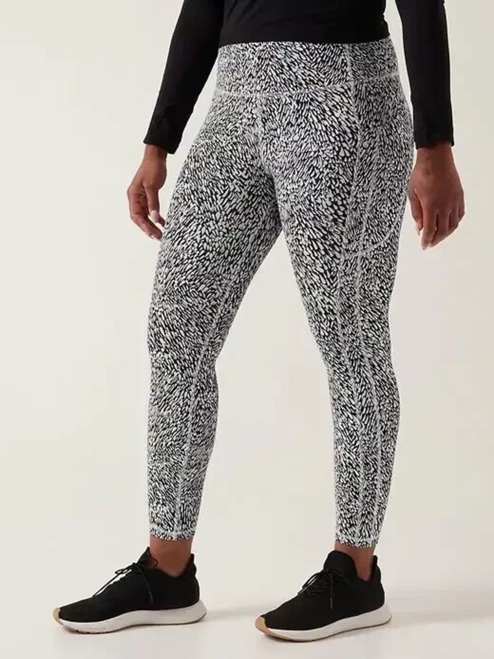 Athleta Ultimate Stash Textured 7/8 Tight Tailwind Black White Leggings XS